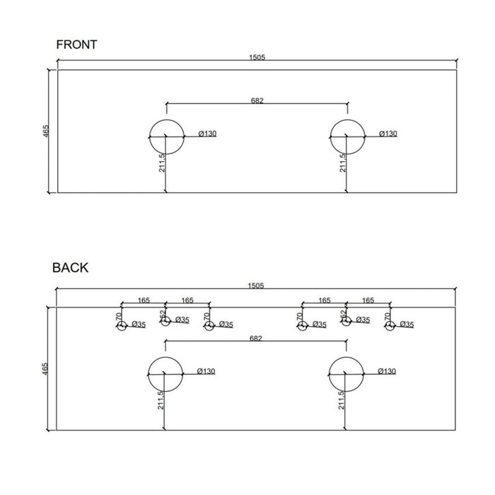 600-1800*455*830mm Mercio Rhea Natural Oak Fluted Freestanding Vanity