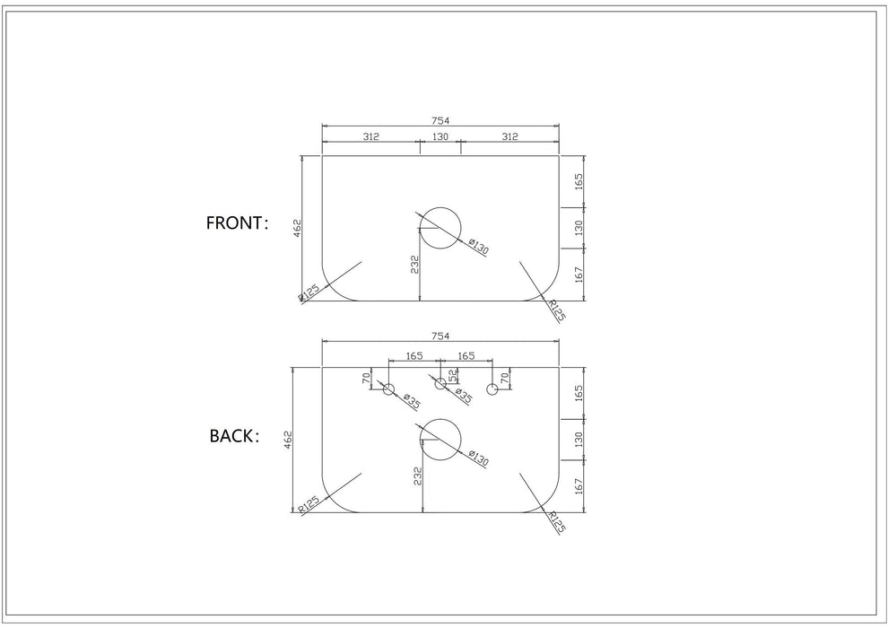 600-1500*455*390mm Mercio Elva Natural Oak Curved MDF Wall Hung Vanity