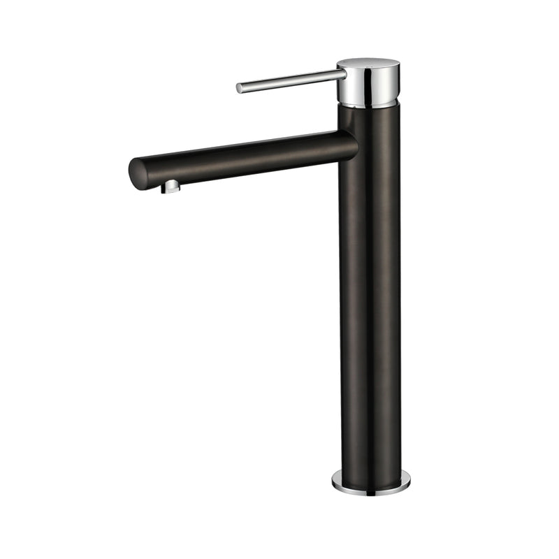 Modernnational Star Mini Gunmetal And Chrome Solid Brass High-Rise Basin Mixer