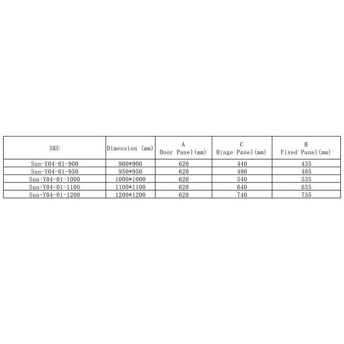 900-1200*1900mm Diamond Knob Handle Pivot Door Frameless And Corner Glass Shelf Shower Screen