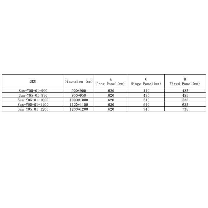 900-1200*2000mm SUN Diamond Knob Handle Pivot Door Frameless And Corner Glass Shelf Shower Screens
