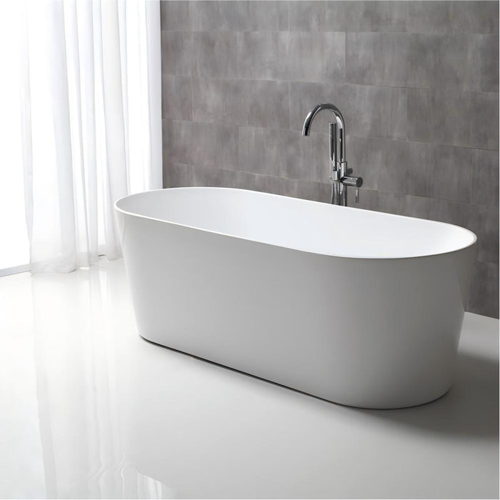 1500/1700*700*580mm Sunny 179 Gloss White Oval Acrylic Freestanding Bathtub