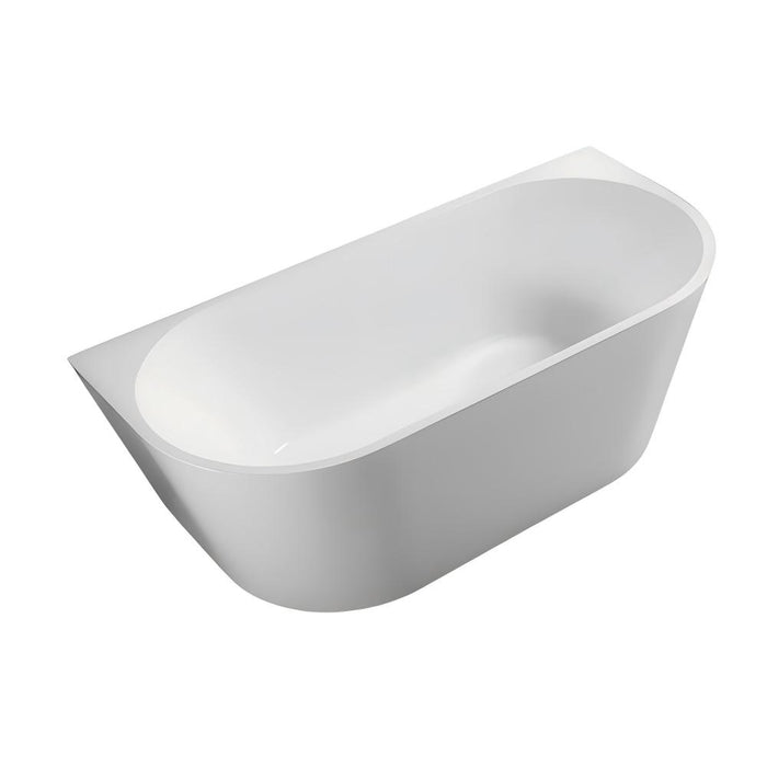 1400/1500/1700*800*600mm Sunny Gloss White Oval Thin Edge Back To Wall Bathtub
