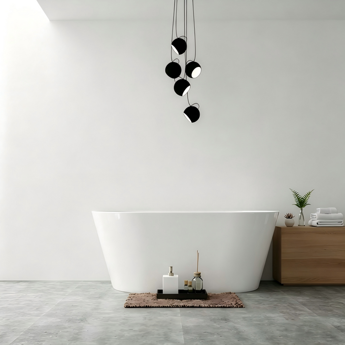 1400/1500/1700*800*600mm Sunny Gloss White Oval Thin Edge Back To Wall Bathtub