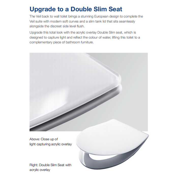 680*380*752mm Kohler Veil Ceramic White Rimless With Slim Seat/Double Slim Seat Back To Wall Toilet