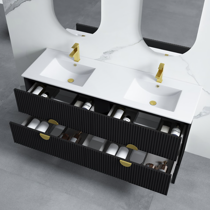 600-1800mm Kingo Black High Moisture Resistant Plywood Wall Hung Bathroom Vanity