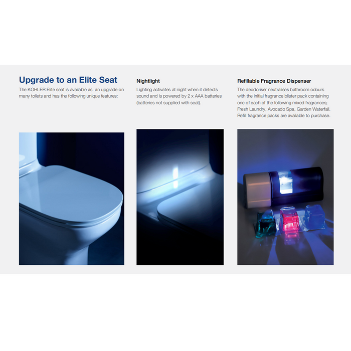 650*395*800mm Kohler ModernLife Top Inlet Rimless Back To Wall Toilet Suite