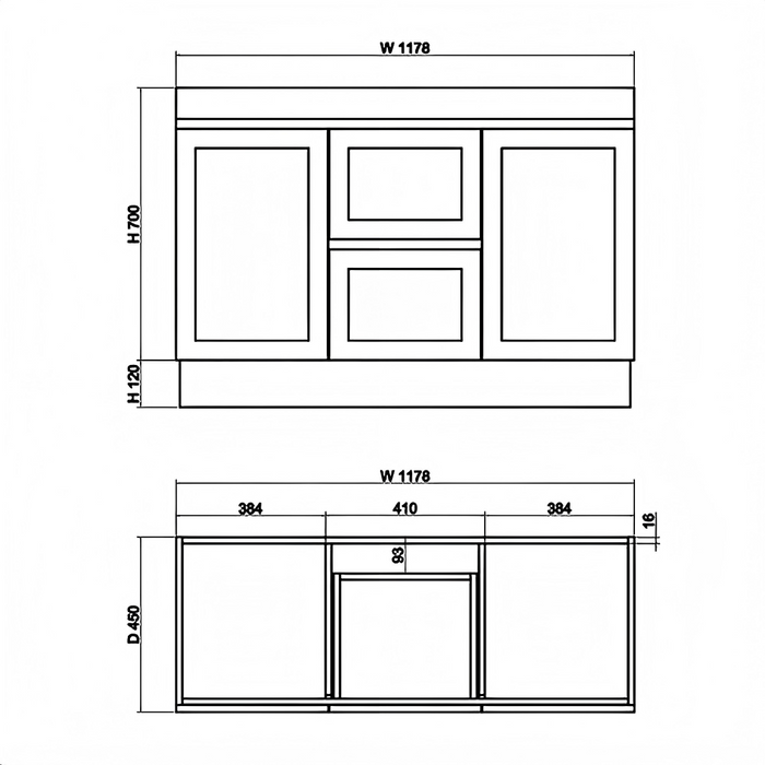 600-1500*450*820mm ABS Miami Matt White Shaker Plywood Freestanding Vanity With Kickboard