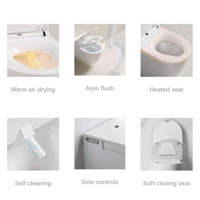 590*400*490mm Lafeme Crawford Rimless Wall Faced Minimalist Smart Toilet Suite