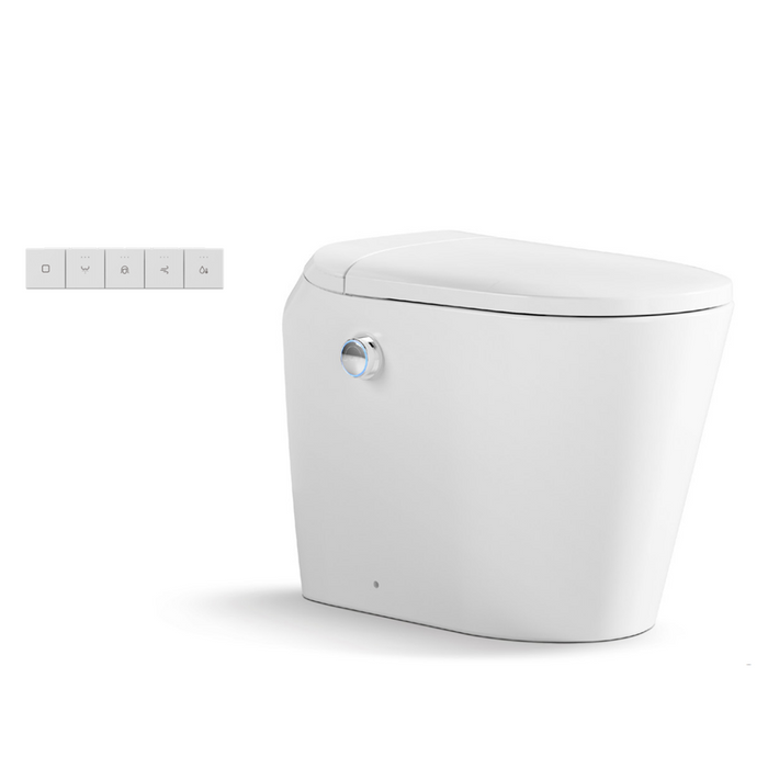 590*395*500mm Lafeme Autolux Rimless Space-Saving Wall Faced Smart Toilet Suite With Auto Lid & Foot Sensor