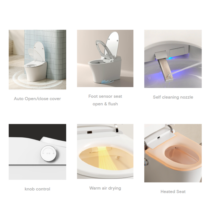 684*403*470mm Lafeme Neovanta Cisternless Wall Faced Smart Toilet Suite With Auto Cover & Foot Sensor
