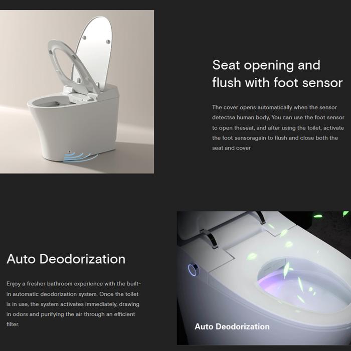 684*403*470mm Lafeme Neovanta Cisternless Wall Faced Smart Toilet Suite With Auto Cover & Foot Sensor