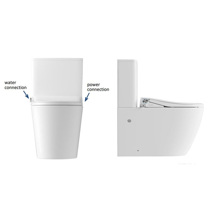 655*375*870mm Lafeme Thea Standard/Luxury Vega Rimless Tornado Back To Wall Smart Toilet Suite With Extra Height