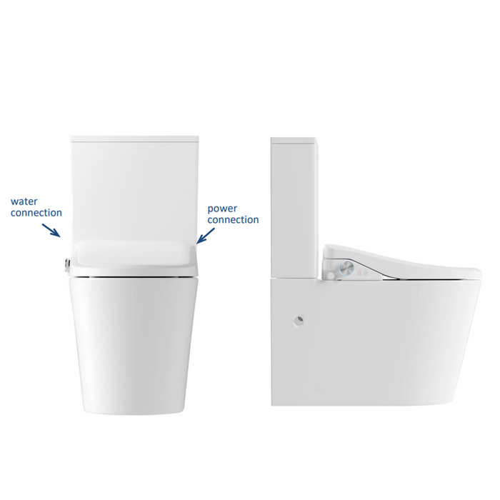 680*390*840mm Lafeme Catania Standard-Luna Rimless Back To Wall Smart Toilet Suite With Heated Seat