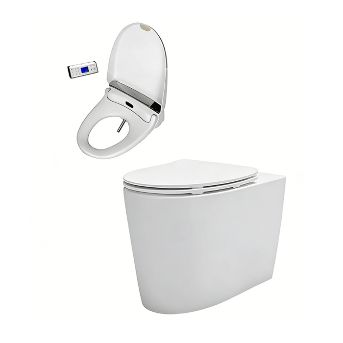 580mm Kohler Grande Rimless Wall Faced Smart Toilet With Electronic Handheld Remote Bidet Seat