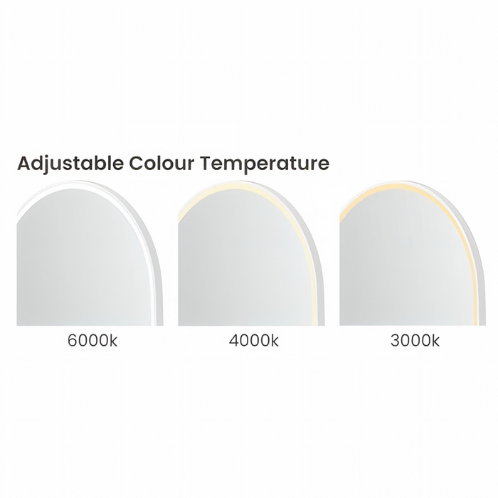 900*450mm Otti Noosa Metal Frame Oval Tuffi LED Mirror