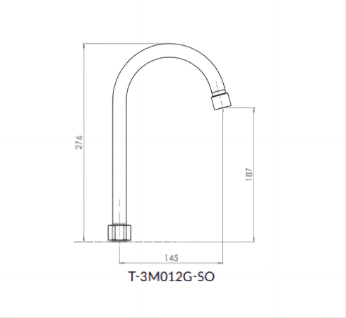 Stainless Steel Gooseneck 12" Swivel Spout Only.