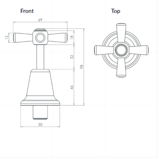 Pair Cross Handle Basin Top Assembly - HD reno