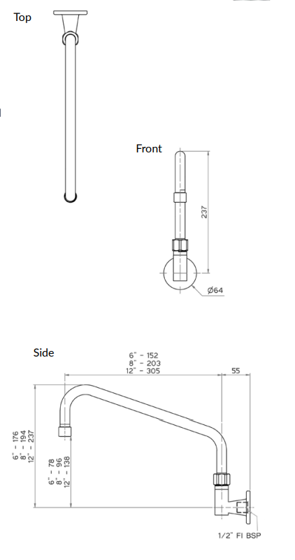 Stainless Steel Wall Elbow and Standard Swivel Spout - HD reno