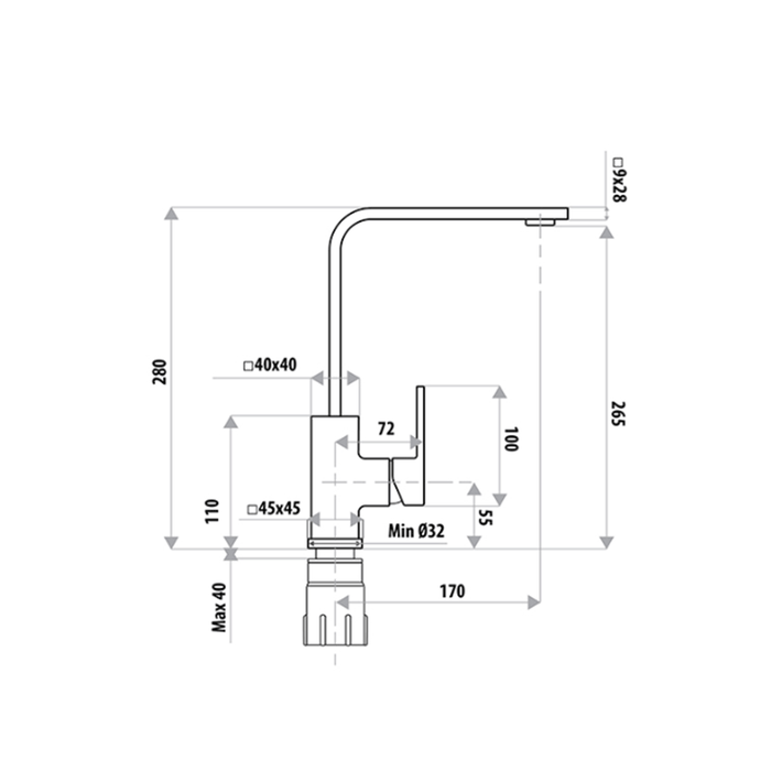 Lauren Project Sink Mixer Matt Black
