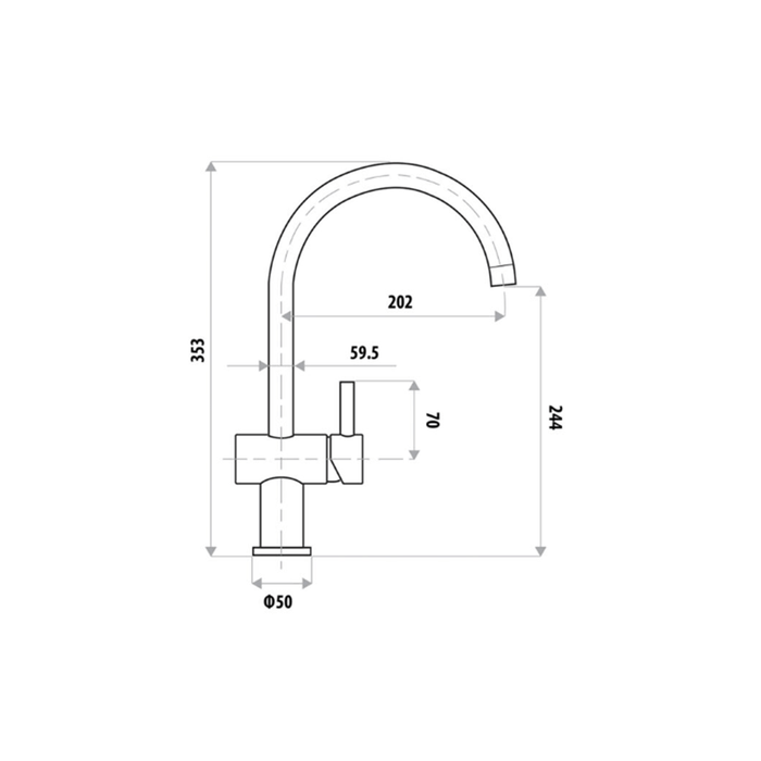 Dan Elle Sink Mixer Swivel Spout Chrome