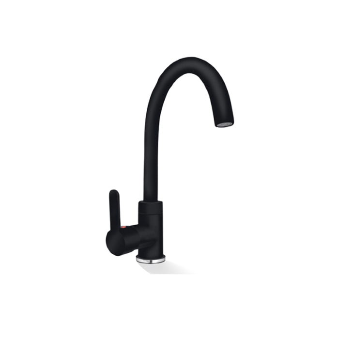 Loui Sink Mixer Matt Black Swivel Spout