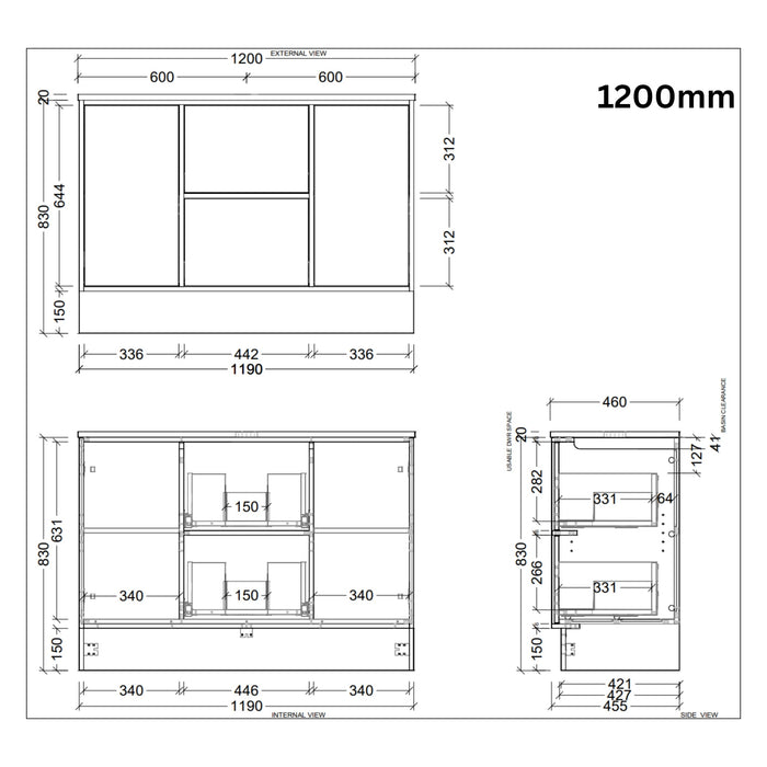 TIMBERLINE TAKANO CUSTOM FLOOR STANDING VANITY (ALL SIZING)