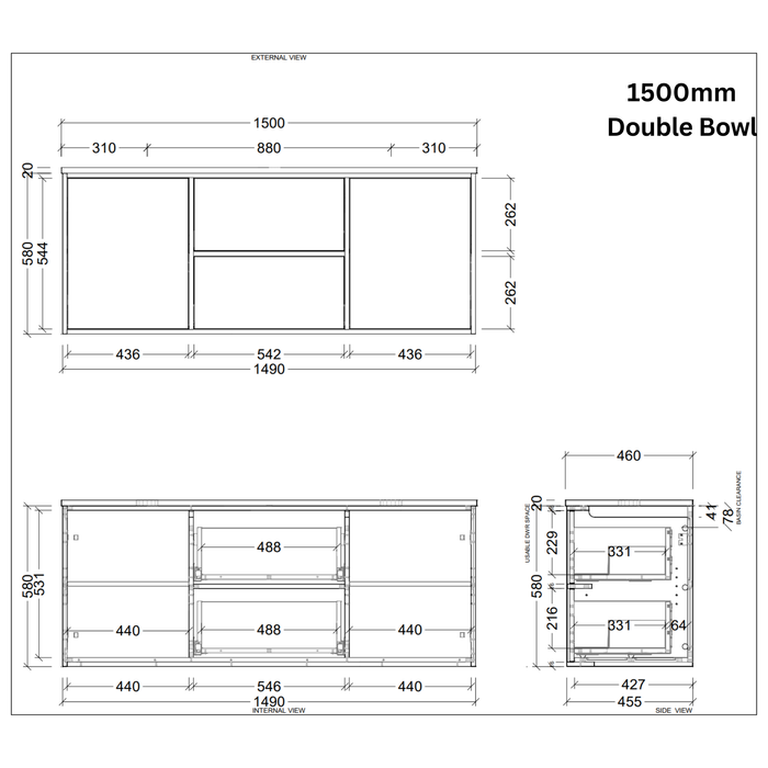 TIMBERLINE TAKANO CUSTOM WALL HUNG VANITY (ALL SIZING)