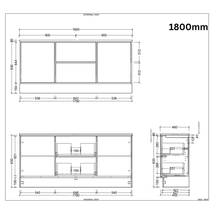 TIMBERLINE TAKANO CUSTOM FLOOR STANDING VANITY (ALL SIZING)