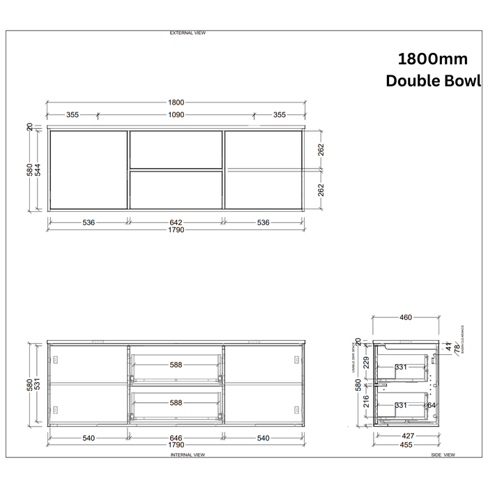 TIMBERLINE TAKANO CUSTOM WALL HUNG VANITY (ALL SIZING)