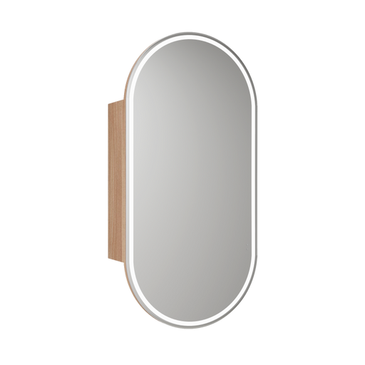 450*900*151mm Aulic Beau Monde Brushed Gold/Brushed Nickel/Frameless/Matt Black Copper-free Glass Oval LED Shaving Cabinet - HD reno
