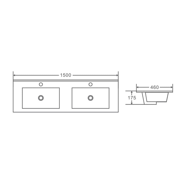600-1500*455*830mm Mercio Bella Notaio Walnut Freestanding Vanity