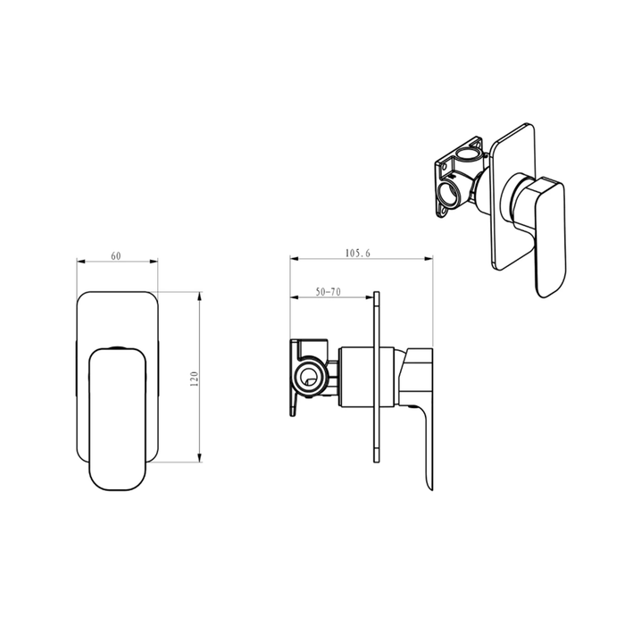 Otti Oskar Electroplated PVD Durable High-quality Finish Shower Mixer