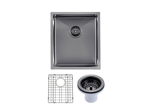 390x450x215mm ACA 1.2mm Handmade Top/Undermount 304 Stainless Steel Single Bowl Kitchen Sink - HD reno
