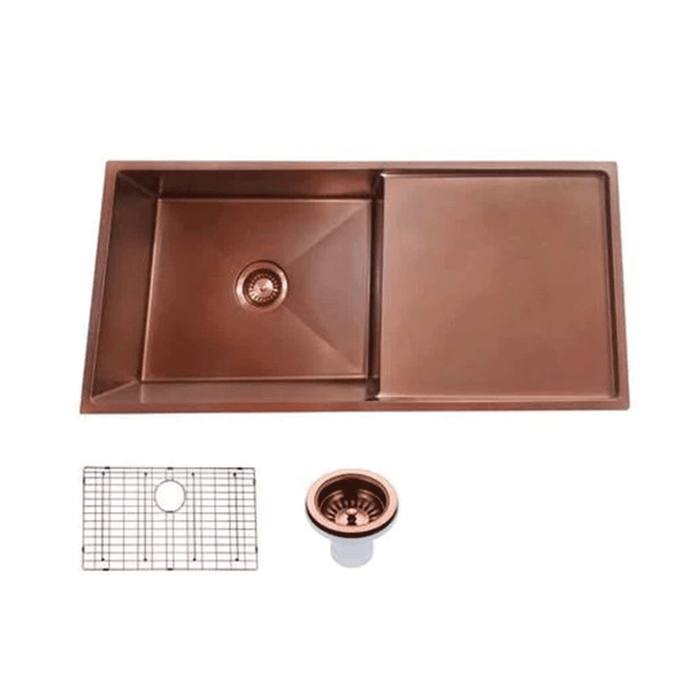 960*450*230mm ACA 1.2mm Stainless Steel PVD Coating Single Bowl With Drain Board Kitchen Sink