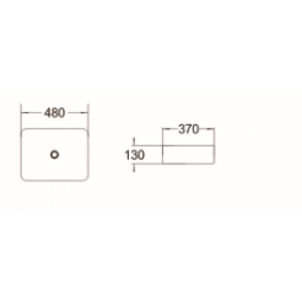515*400*135mm SIMA Marbleize Ceramic Above Counter Basin 32mm No Overflow Waste Not Included With Basin