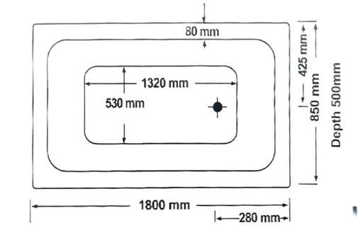 Tano 1800*850*500mm Gloss White Acrylic 6/10/14 Jets Drop in Spa Bath Tub - HD reno