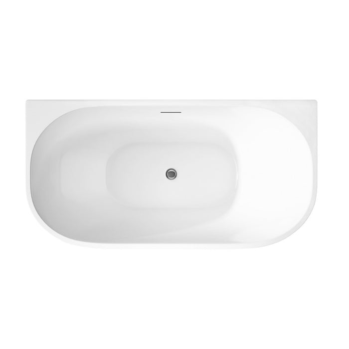 1300/1400/1500/1700*750*600m Infinity Venus White Acrylic Back to Wall Bathtub With Overflow