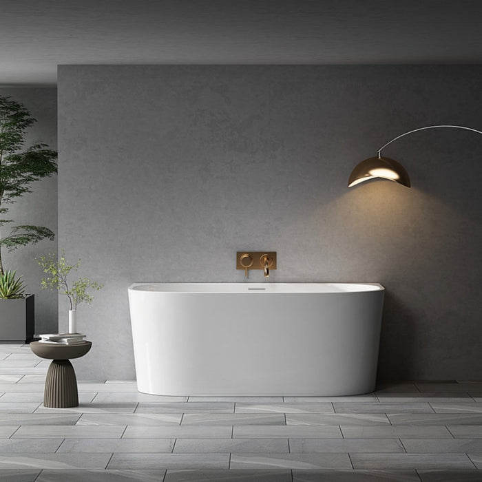 1300/1400/1500/1700*750*600m Infinity Venus White Acrylic Back to Wall Bathtub With Overflow