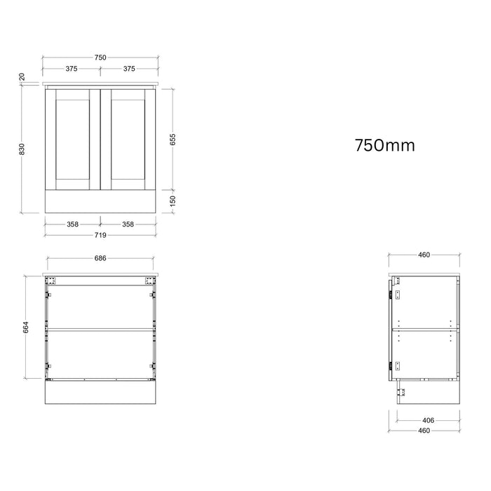 TIMBERLINE VICTORIA CUSTOM FLOOR STANDING VANITY (ALL SIZING)