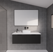 600-1800*450*400mm Vienna Matt Black MR Melamined Board Panel With PVC Coating Fluted Wall Hung Vanity - HD reno