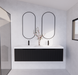 600-1800*450*400mm Vienna Matt Black MR Melamined Board Panel With PVC Coating Fluted Wall Hung Vanity - HD reno