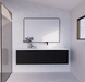 600-1800*450*400mm Vienna Matt Black MR Melamined Board Panel With PVC Coating Fluted Wall Hung Vanity - HD reno