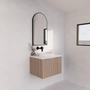 600-1800*450*400mm ABS Vienna American Oak MR Melamined Board Panel With PVC Coating Fluted Wall Hung Vanity - HD reno