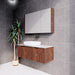 600-1500*450*400mm ABS Vienna Brown Oak MR Melamined Board Panel With PVC Coating Fluted Wall Hung Vanity - HD reno