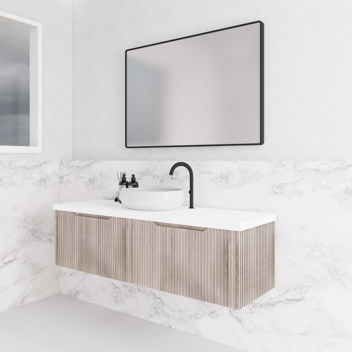 600-1800*450*400mm Vienna White Oak MR Melamined Board Panel With PVC Coating Fluted Wall Hung Vanity