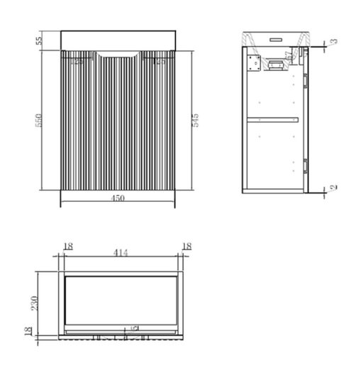 450*250*550mm Vienna White Oak Wall Hung Mini Vanity - HD reno