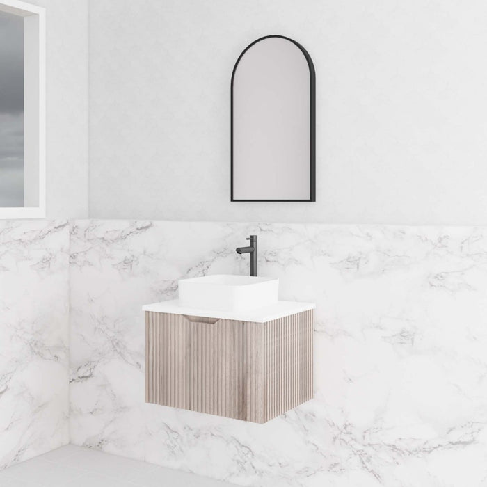 600-1800*450*400mm Vienna White Oak MR Melamined Board Panel With PVC Coating Fluted Wall Hung Vanity