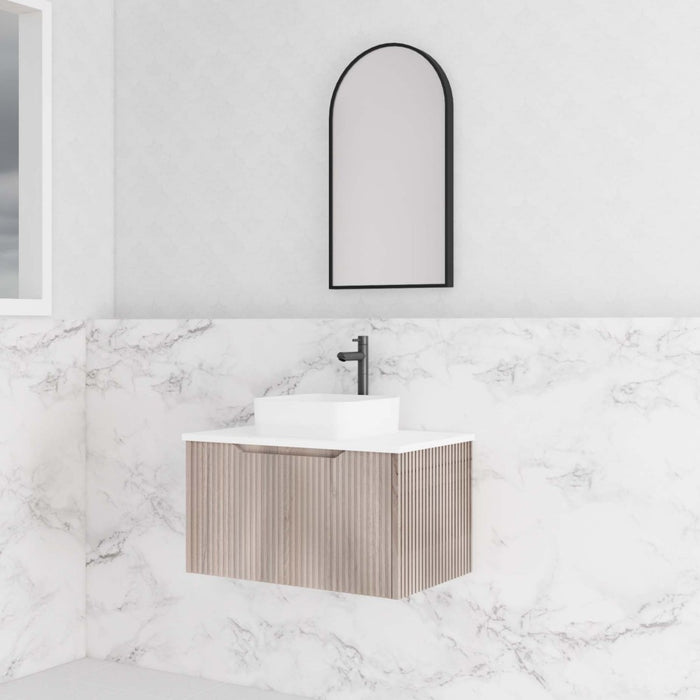 600-1800*450*400mm Vienna White Oak MR Melamined Board Panel With PVC Coating Fluted Wall Hung Vanity