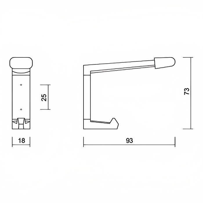 Round Robe/Coat Hook With 2 Fixing Points